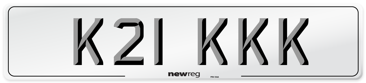 K21 KKK Number Plate from New Reg